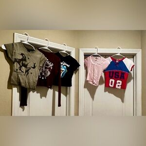 5 Girls Size S Graphic T-Shirt Set - Multicolor